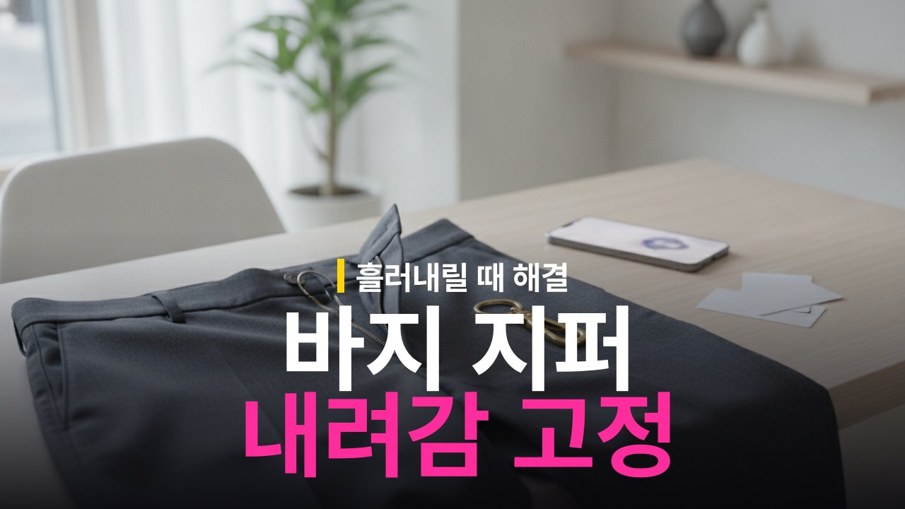 바지 지퍼 자꾸 내려갈 때 고정 방법과 고리 활용