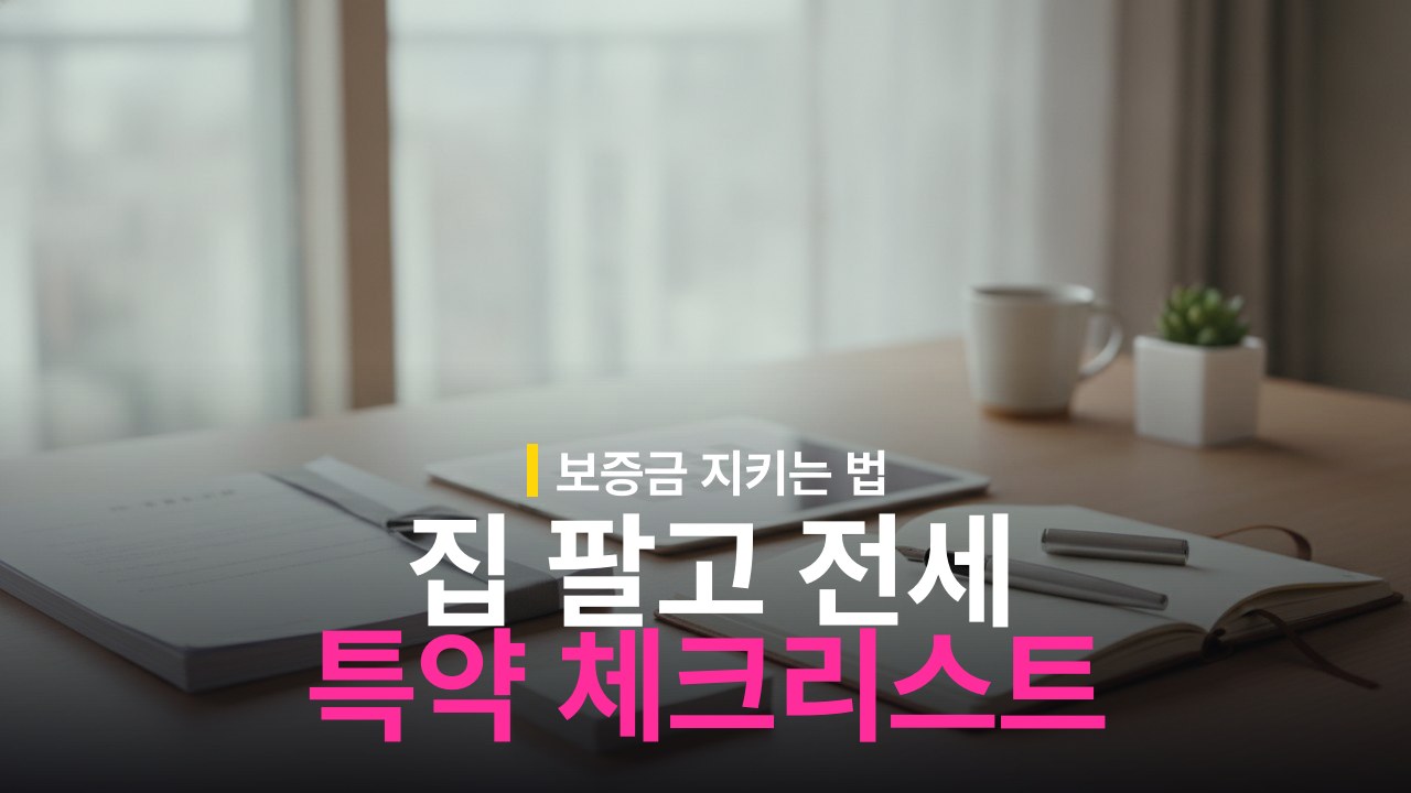 집 팔고 전세 살 때 계약서 특약 문구와 체크리스트