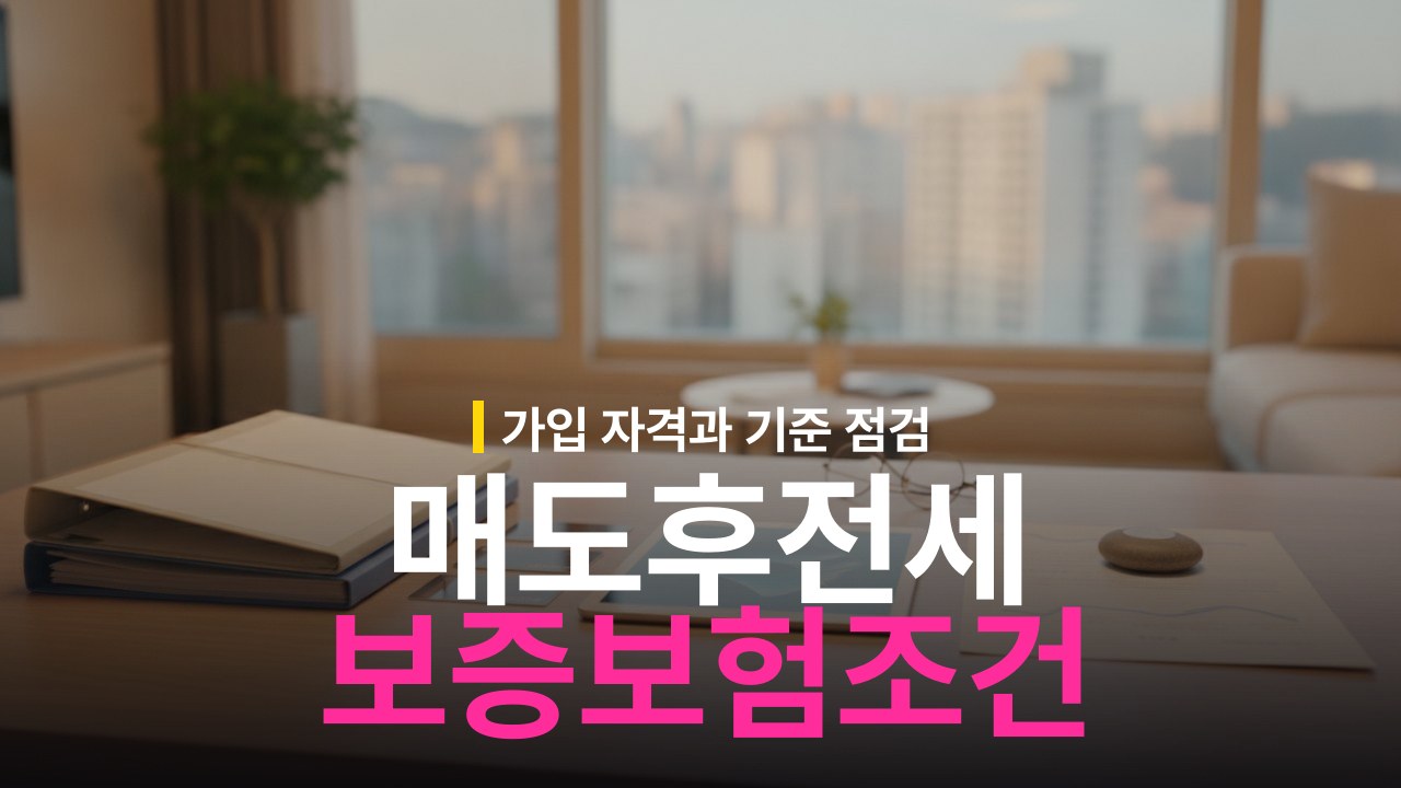 매도 후 전세 거주 보증보험 가입 자격 조건과 기준