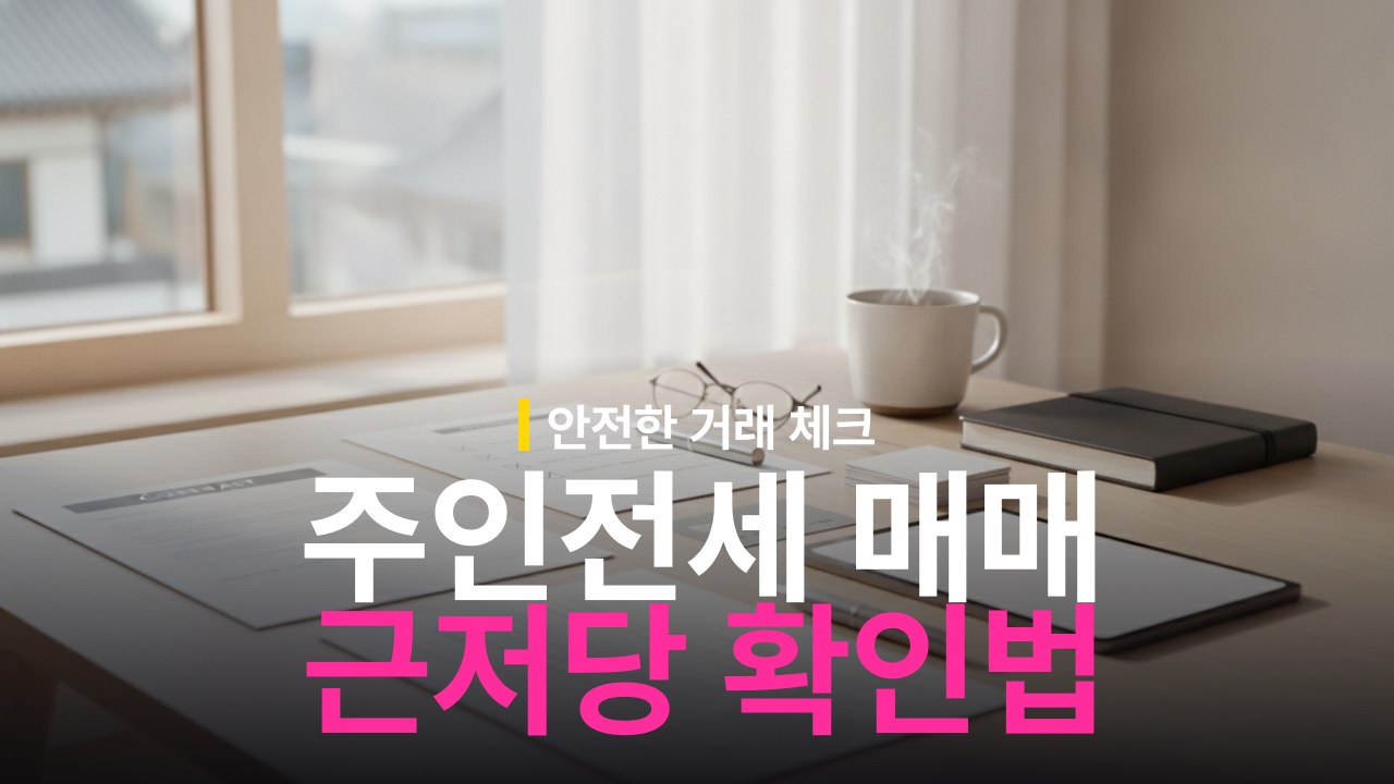 주인전세 안고 매매 체크리스트와 근저당 확인 방법