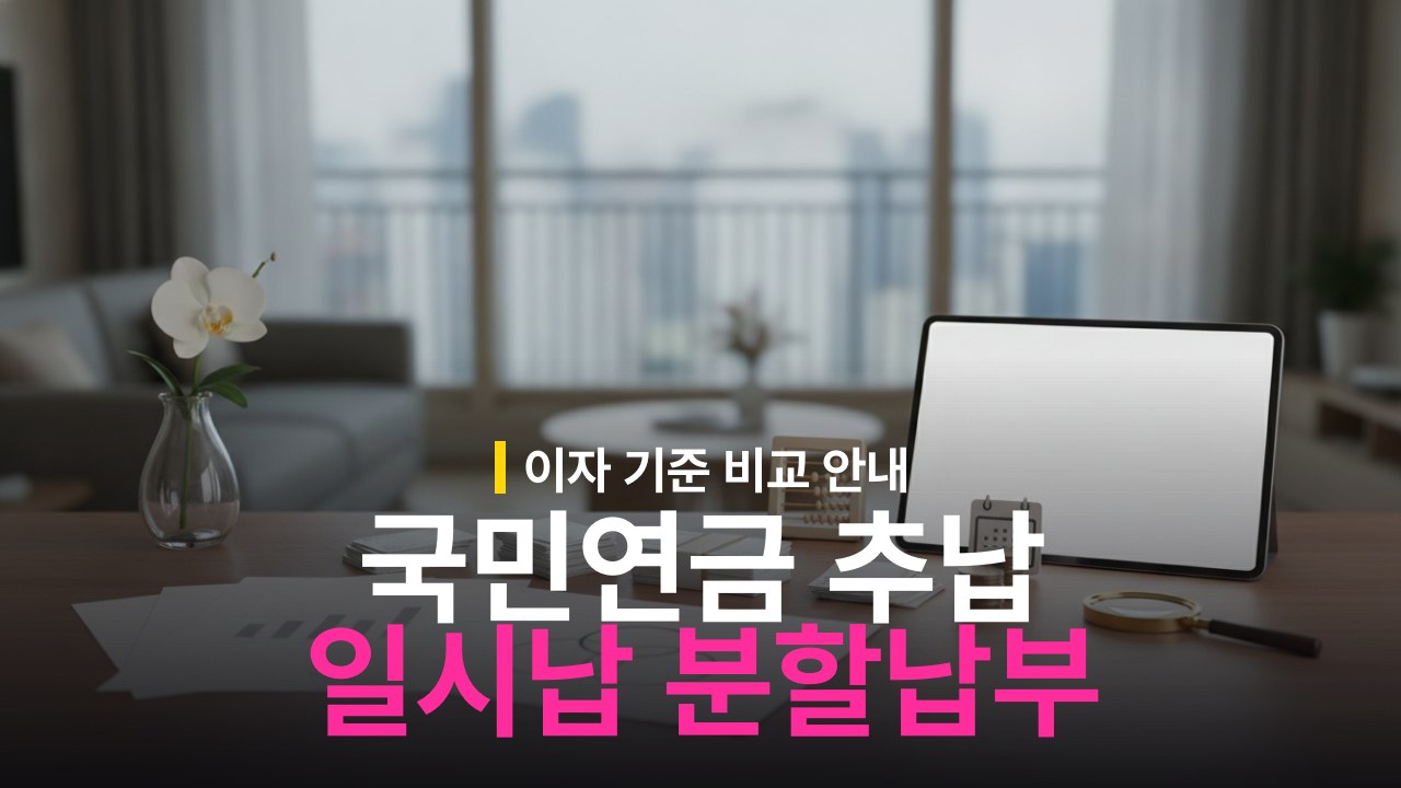 국민연금 추납 일시납 분할납부 차이와 이자 기준