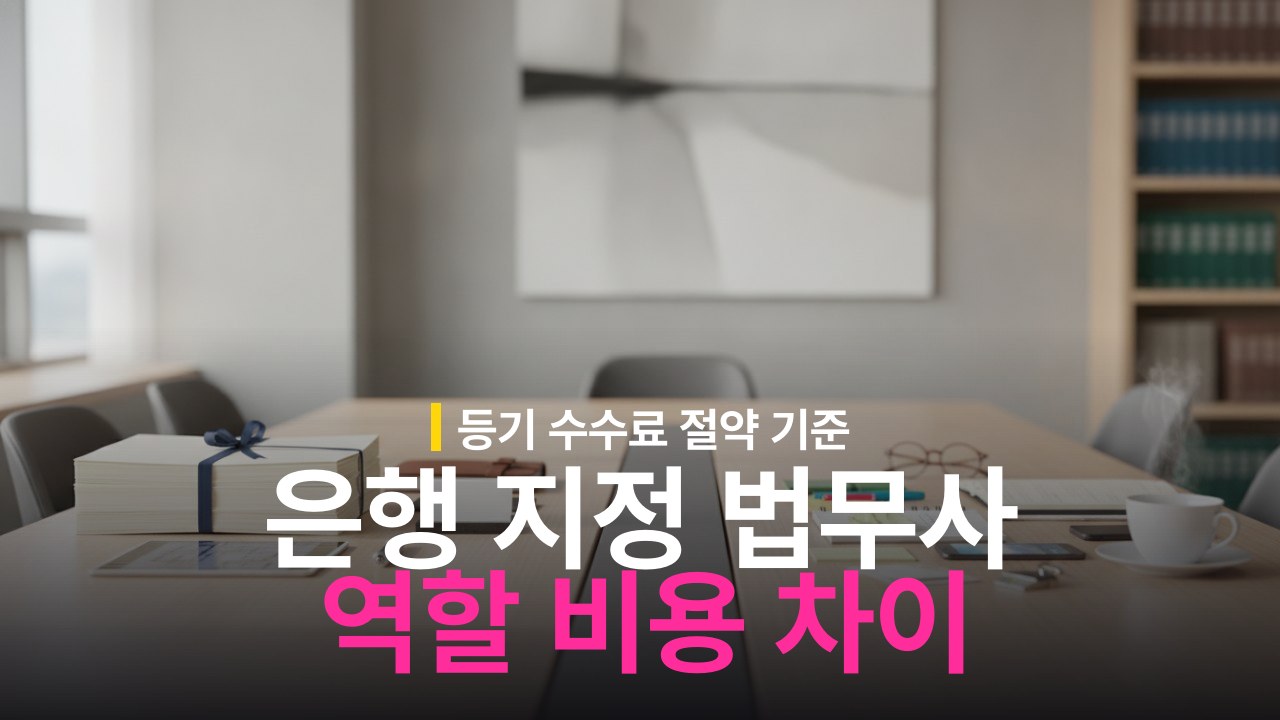 은행 지정 법무사 vs 매수인 법무사 차이와 선임 기준