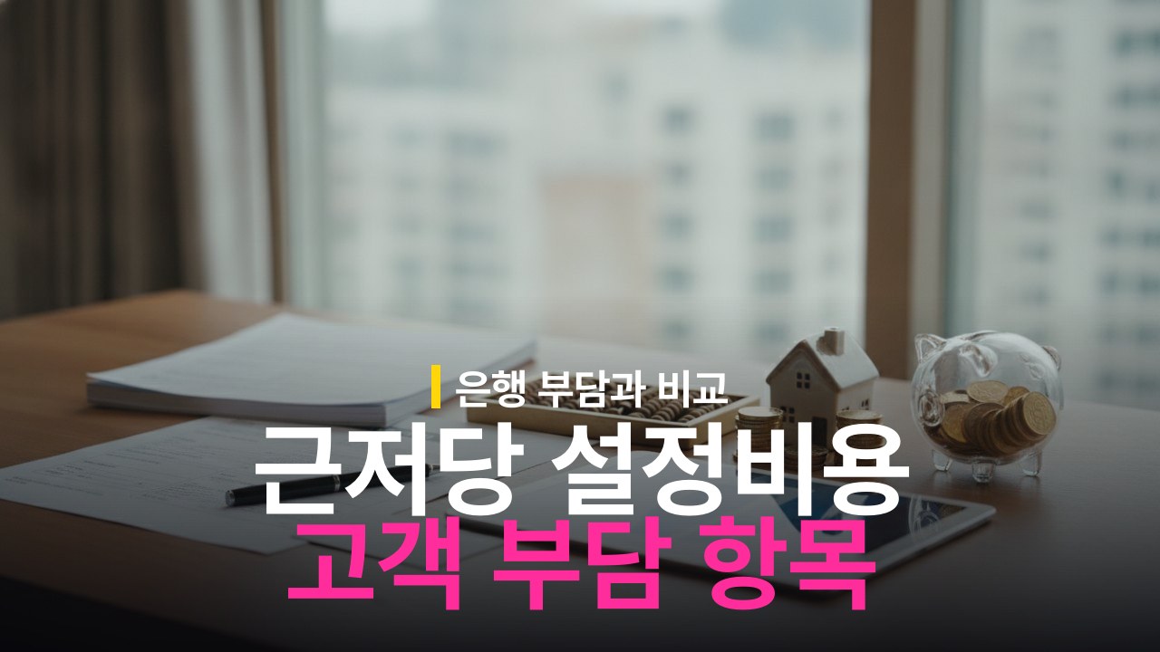 주택담보대출 근저당 설정비용 부담 기준과 고객 부담 항목