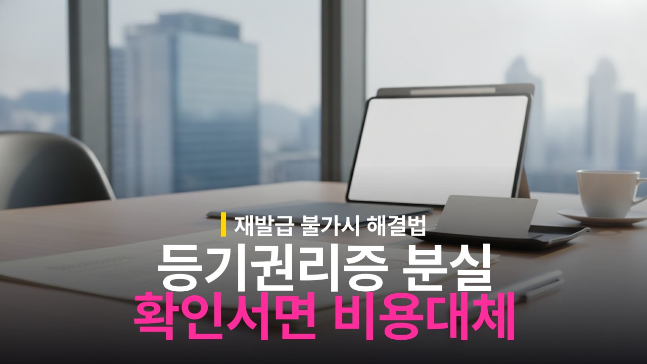 등기권리증 분실 확인서면 비용과 대체 방법