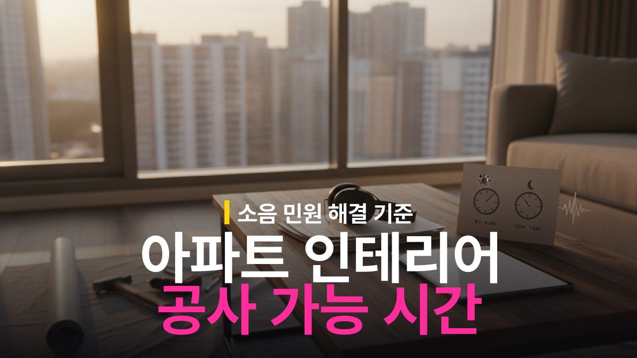 아파트 인테리어 공사 가능 시간과 소음 민원 해결 기준