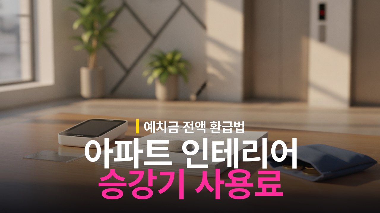 아파트 인테리어 엘리베이터 사용료 기준과 예치금 환급 방법