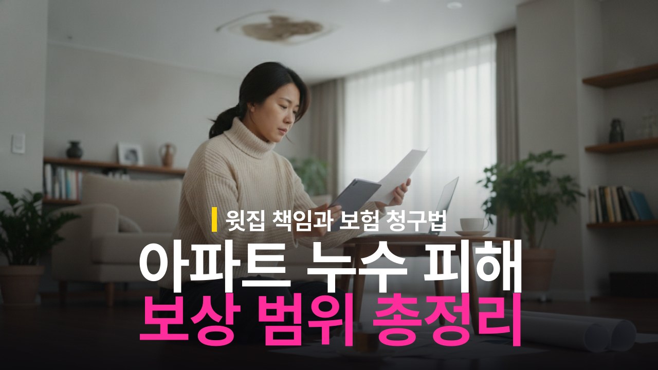 아파트 누수 윗집 피해 보상 범위와 보험 청구 방법