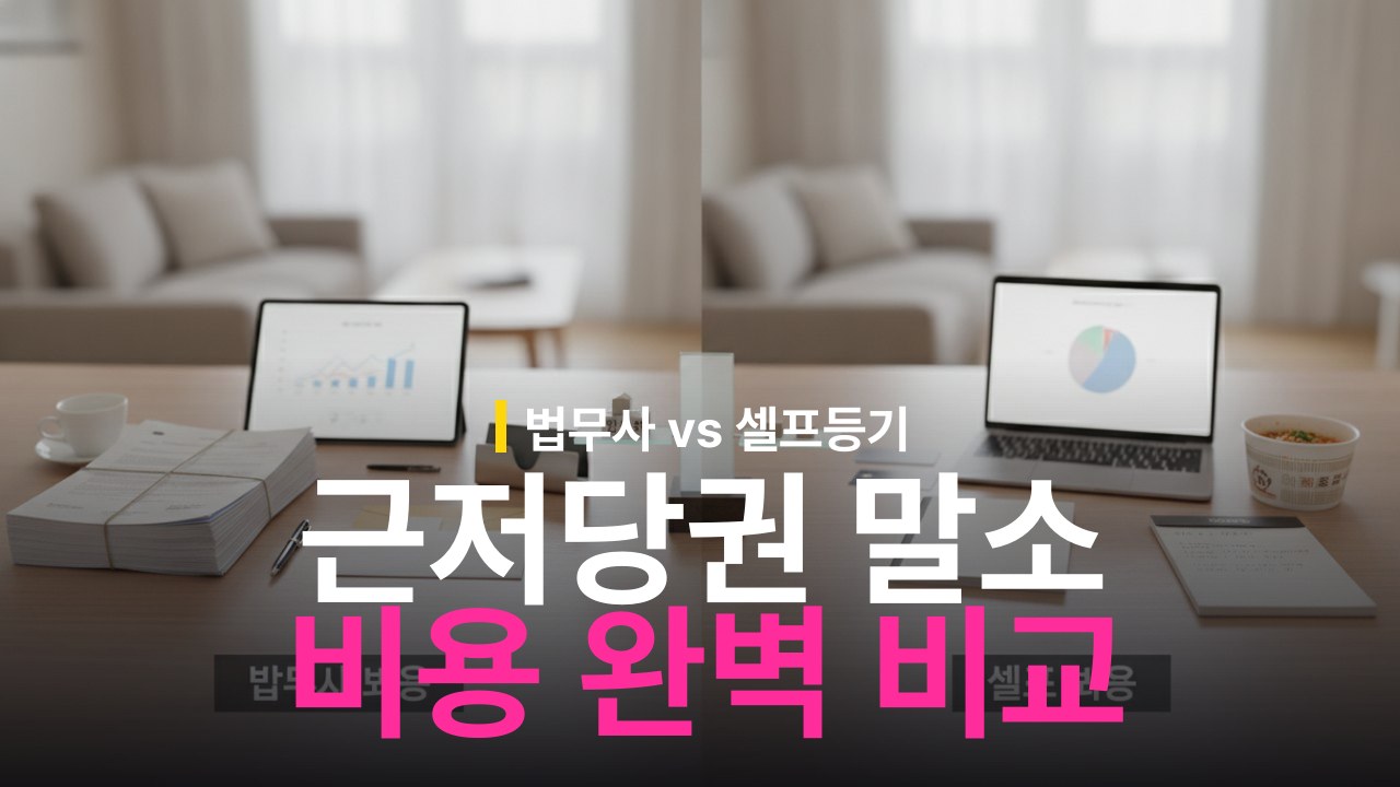 근저당권 말소 법무사 비용 vs 셀프 비용 비교
