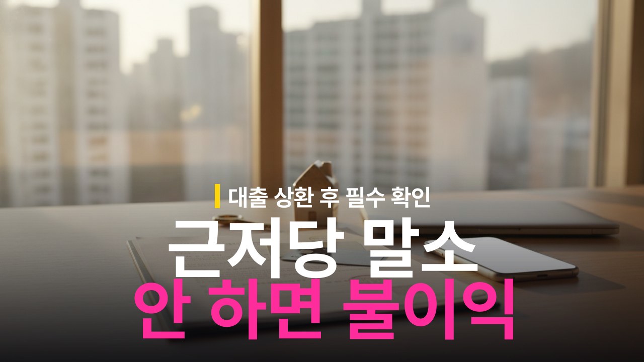 대출 상환 후 근저당 말소 안 하면 불이익과 해결 방법