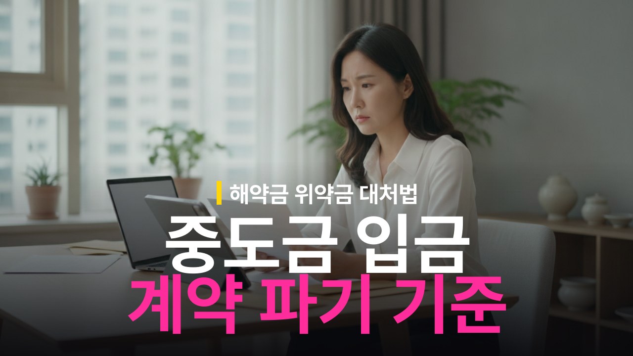 아파트 중도금 입금 후 계약 파기 가능 여부와 해약금 기준