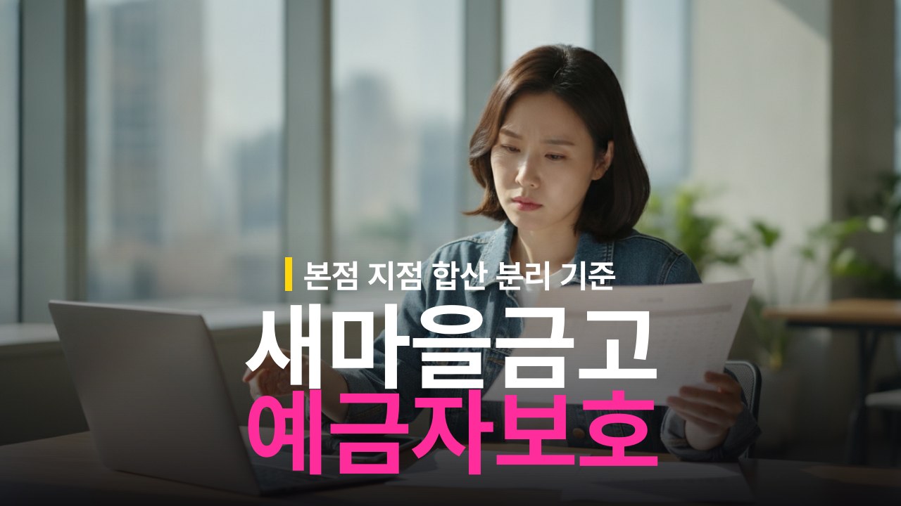 새마을금고 예금자보호 지점별 분리 기준과 본점 합산 한도