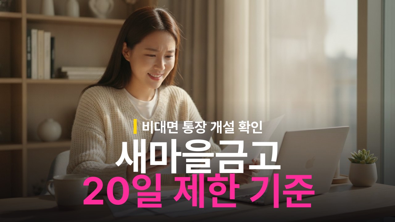 새마을금고 비대면 계좌개설 20일 제한 기준과 예외 지점 확인법