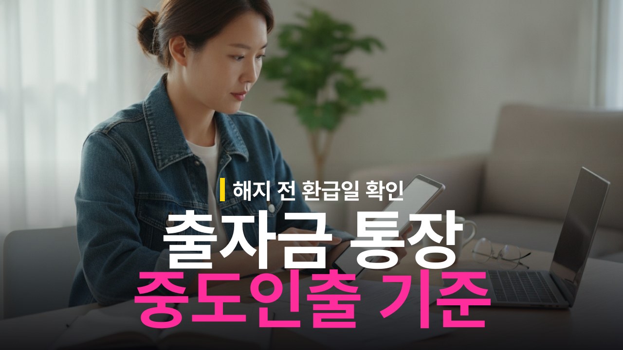 출자금 통장 중도인출 가능 여부와 일부 해지 기준
