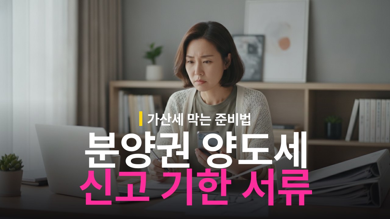 분양권 양도소득세 신고 기한과 필요 서류 준비물
