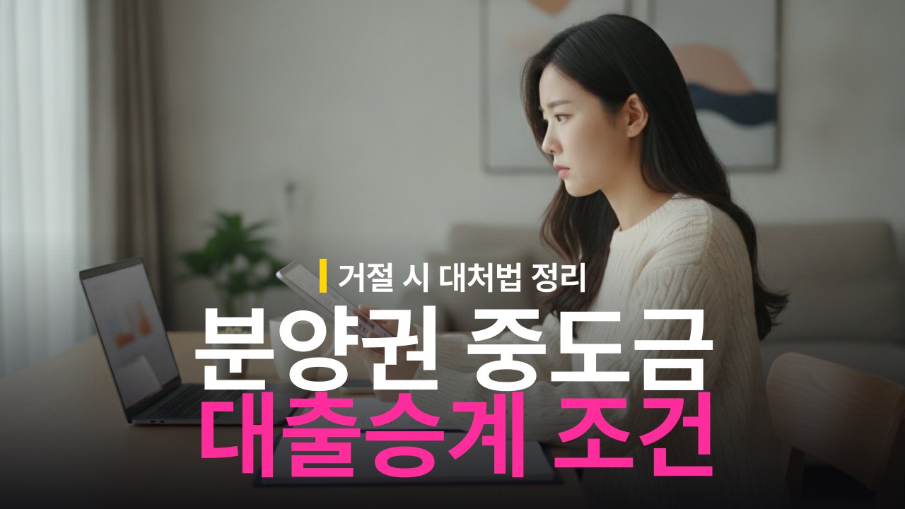 분양권 중도금 대출 승계 조건과 거절 시 대처 방법