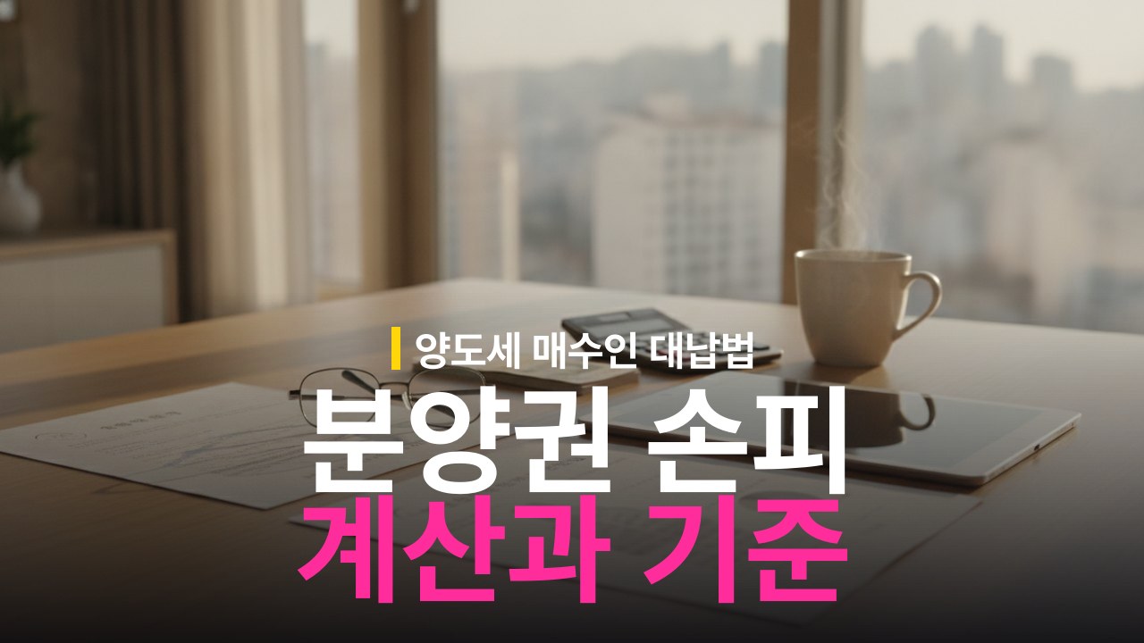 분양권 손피 거래 계산 방법과 양도세 매수인 부담 기준