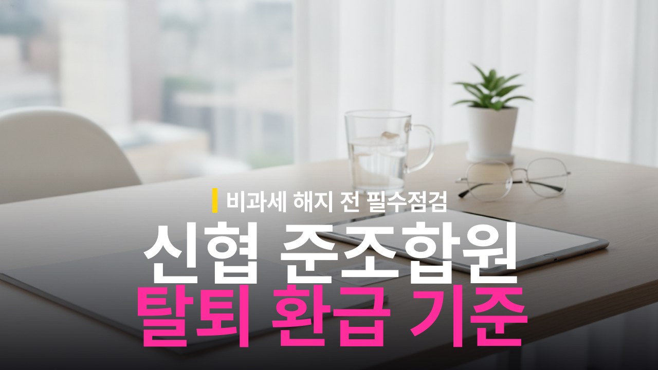 신협 준조합원 탈퇴 방법과 가입비 환급 기준