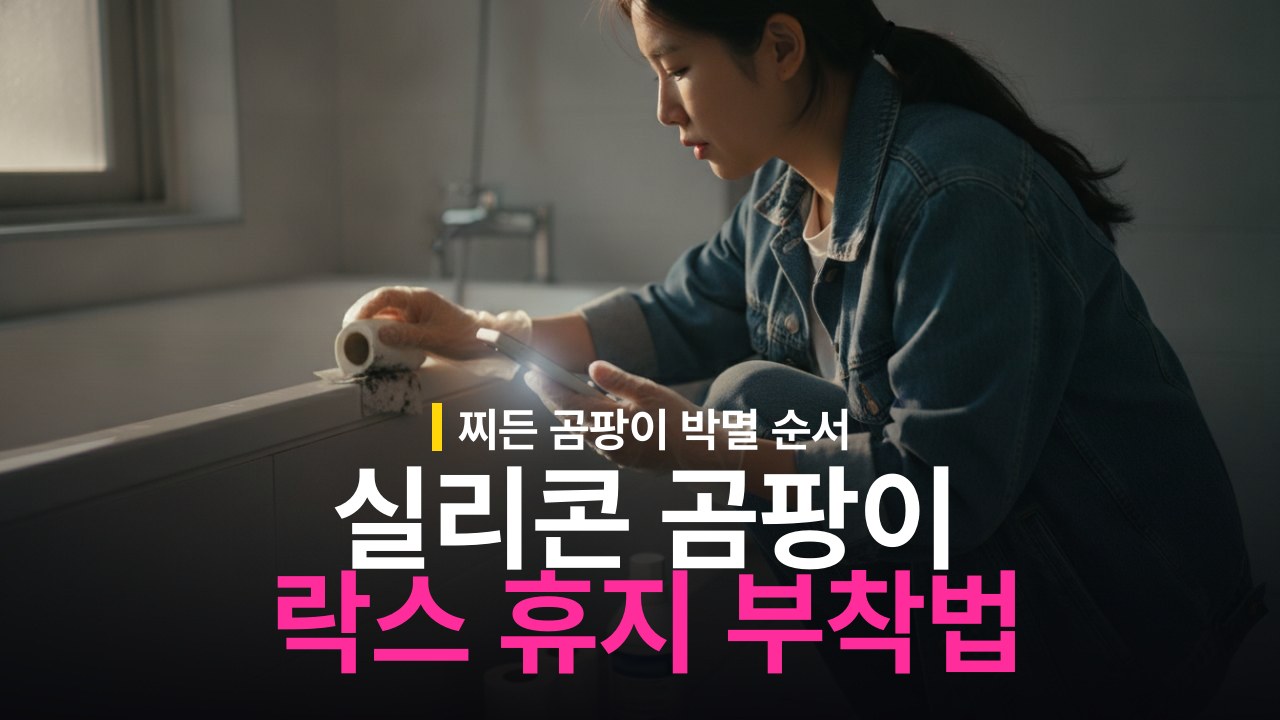 실리콘 곰팡이 제거 방법과 락스 휴지 부착 순서