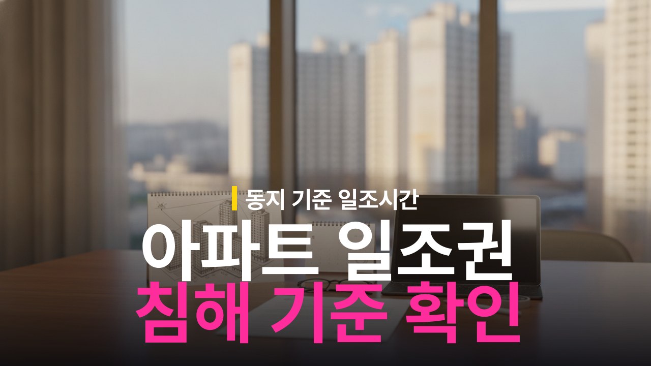 아파트 일조권 침해 기준과 동지 기준 일조시간 확인 방법