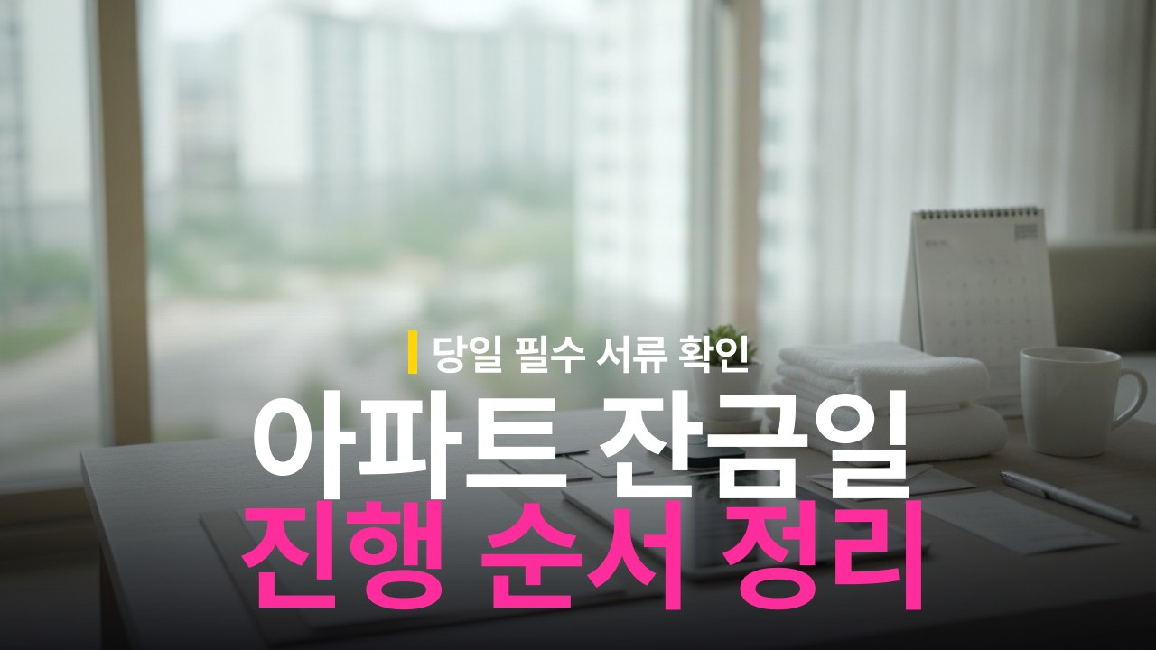 아파트 잔금일 진행 순서와 당일 준비물 체크리스트