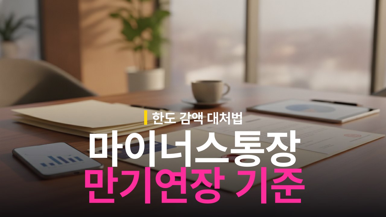 마이너스통장 만기 연장 신청 기준과 한도 감액 대처법