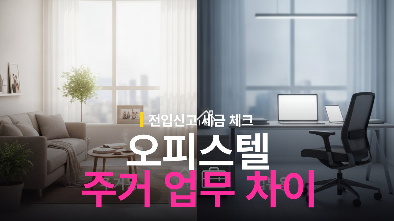 오피스텔 주거용 vs 업무용 차이와 전입신고 기준