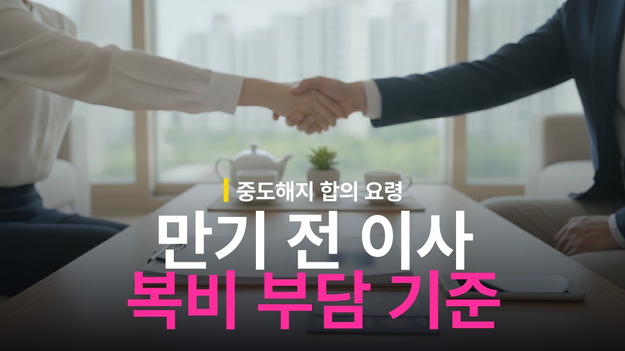 만기 전 이사 복비 부담 기준과 중도해지 합의 방법