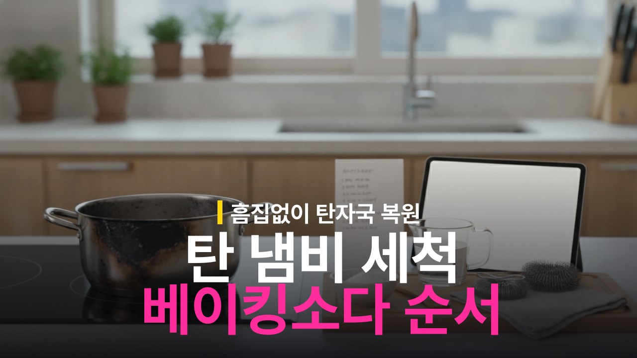 탄 냄비 닦는 방법과 베이킹소다 끓이는 순서
