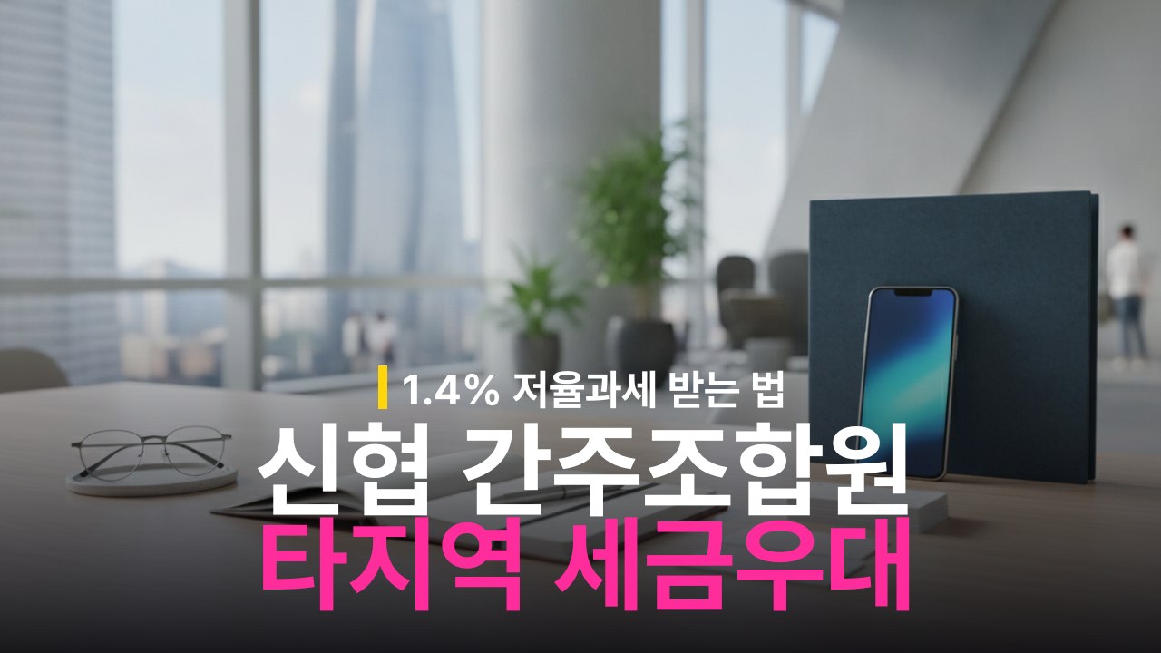 신협 간주조합원 자격 요건과 타지역 세금우대 적용 방법