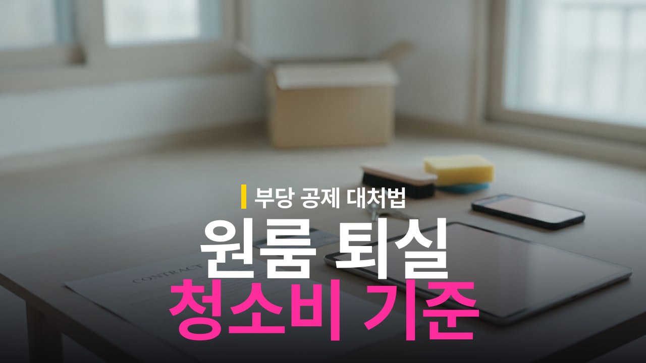 원룸 퇴실 청소비 부담 기준과 원상복구 분쟁 해결