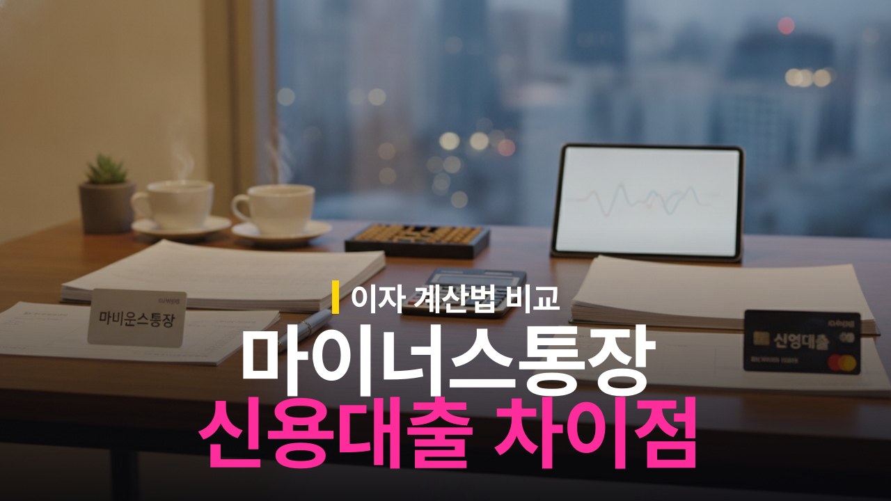 마이너스통장 vs 신용대출 차이와 이자 계산 기준