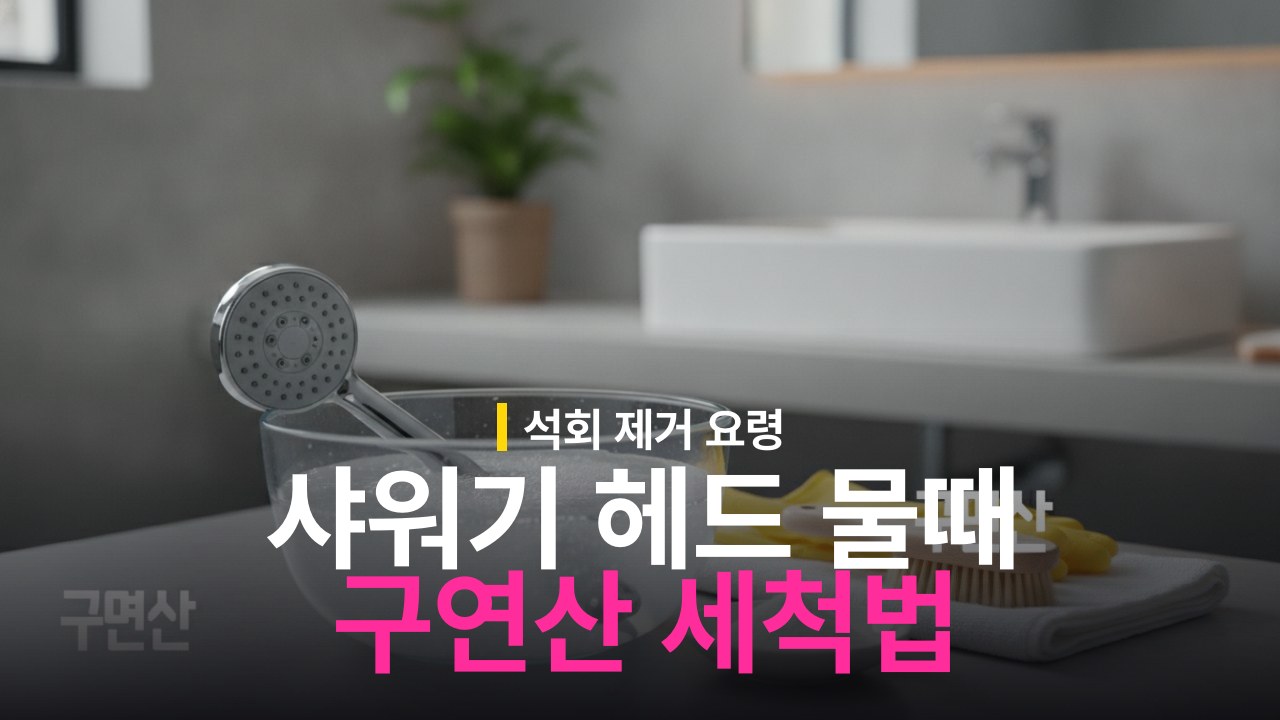 샤워기 헤드 물때 석회 제거 방법과 구연산 담금 세척