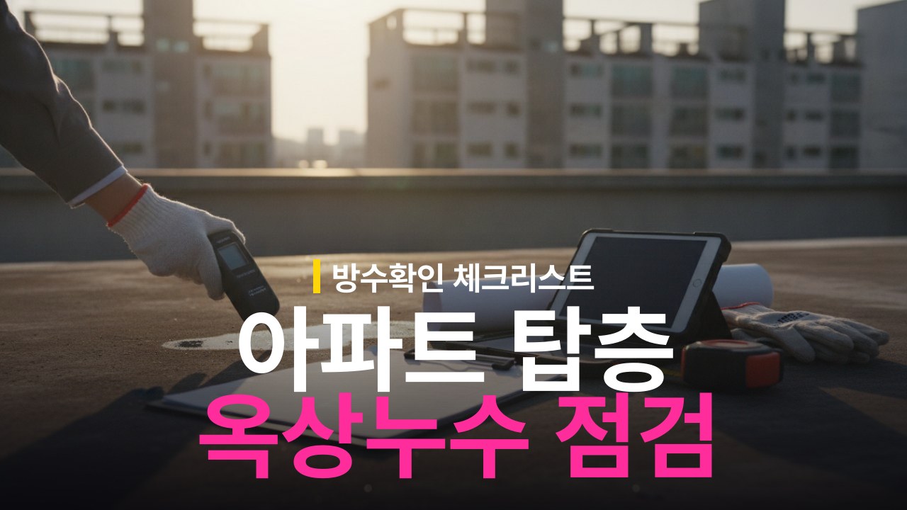 아파트 탑층 옥상 누수 확인 체크리스트와 점검 방법