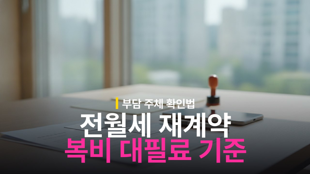 전월세 재계약 복비 부담 기준과 부동산 대필료