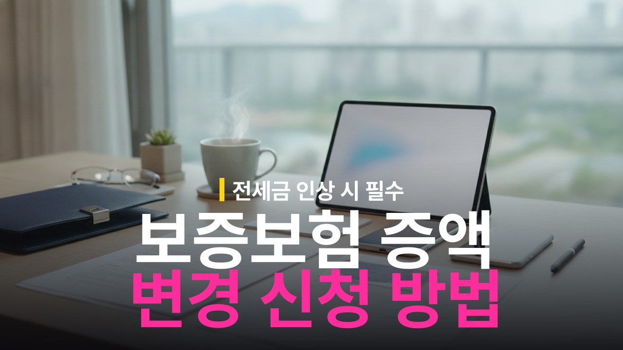 전세보증보험 증액 변경 신청 방법과 준비 서류