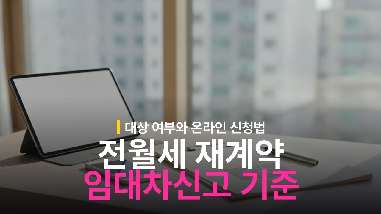 전월세 재계약 임대차신고 대상 기준과 신고 방법