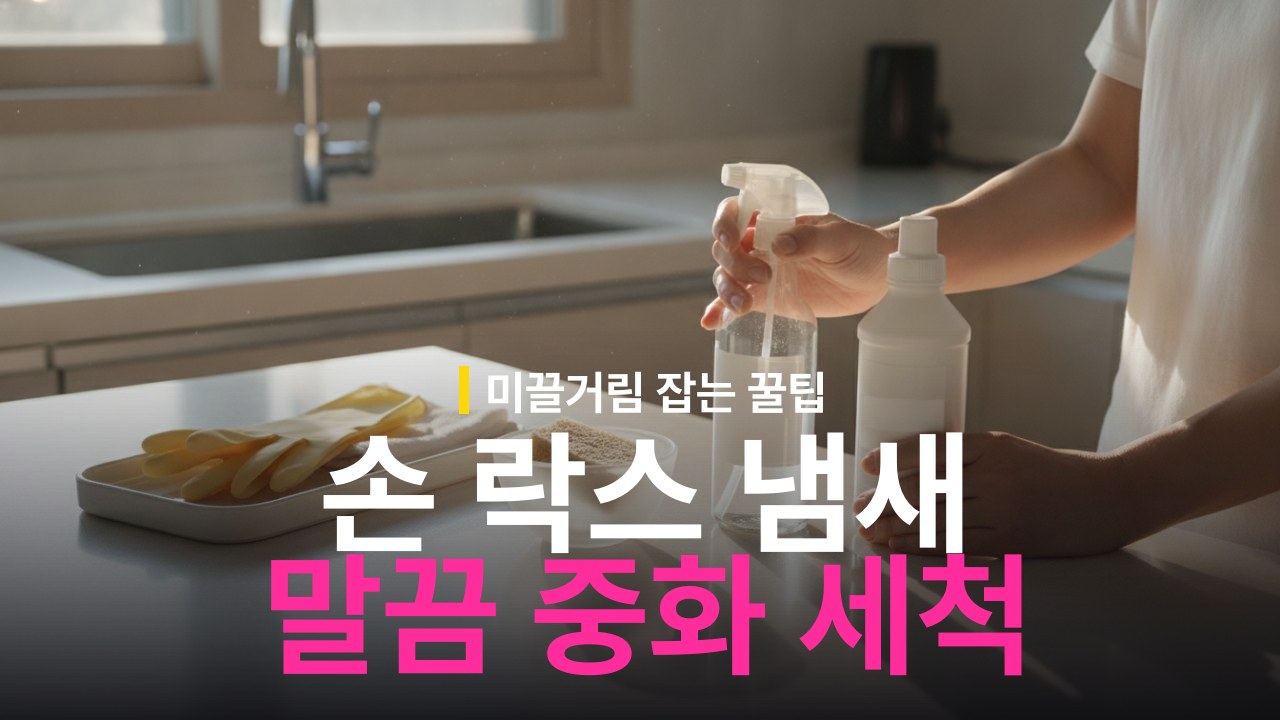 손에 락스 냄새 미끌거림 제거 방법과 식초 중화