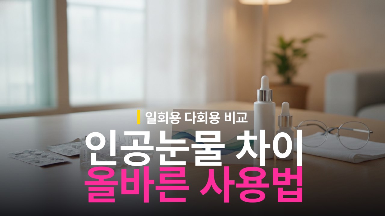 인공눈물 일회용 vs 다회용 차이와 올바른 사용 기준
