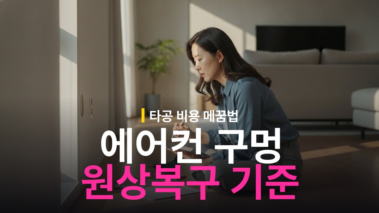 에어컨 타공 구멍 원상복구 비용 부담 기준과 메꿈 방법