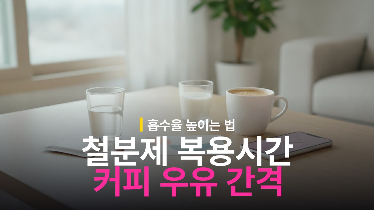 철분제 복용 시간과 커피 우유 섭취 간격 기준