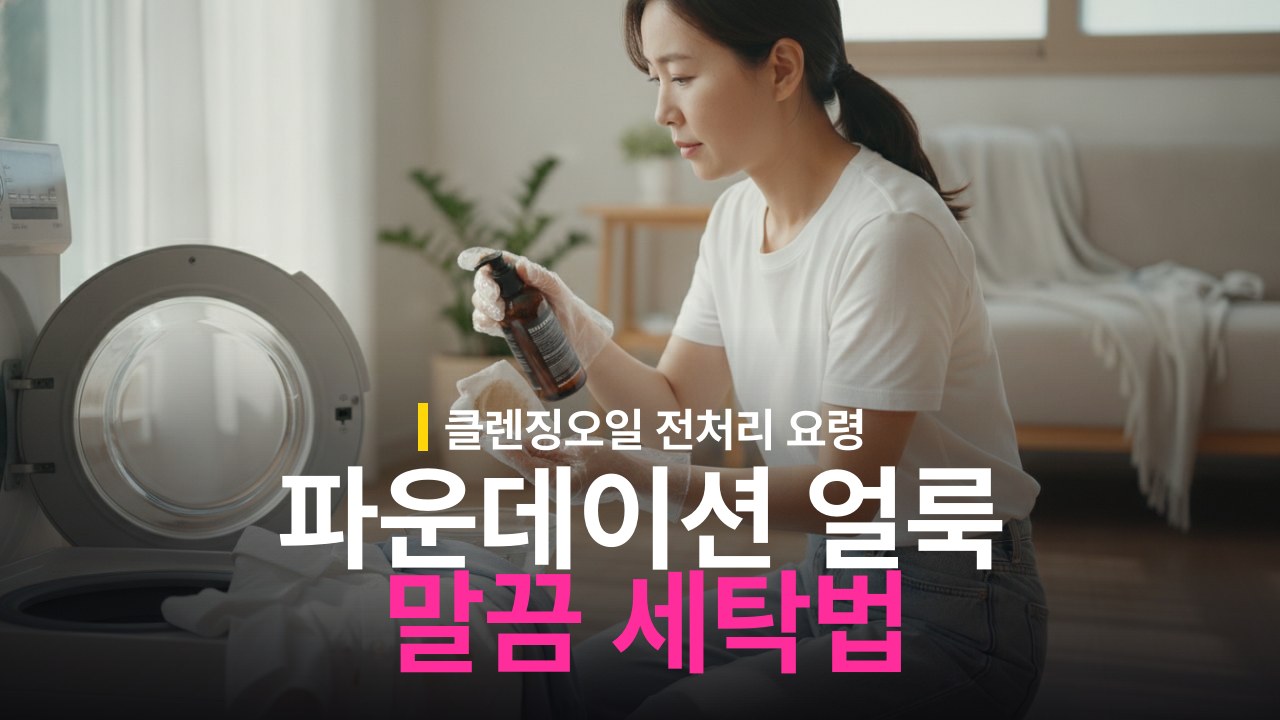 옷 파운데이션 얼룩 지우는 방법과 클렌징오일 세탁