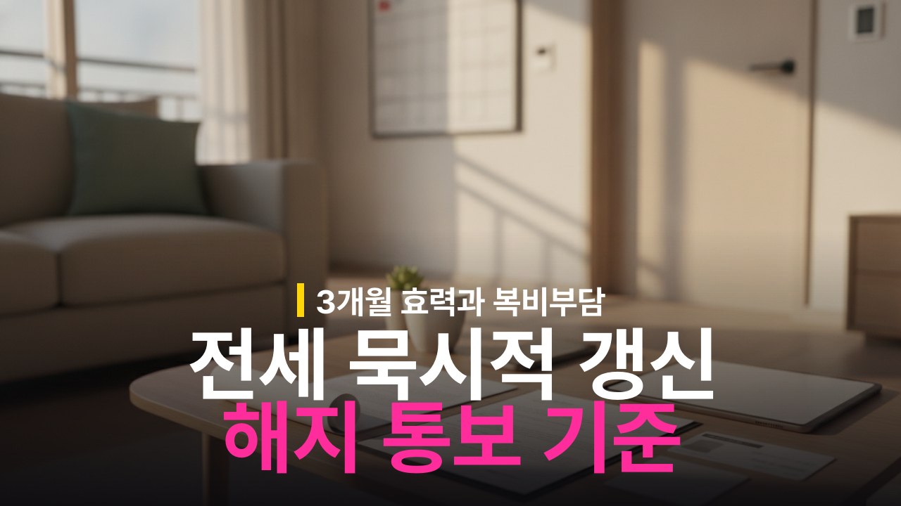 전세 묵시적 갱신 계약해지 통보 기간과 효력 발생 기준
