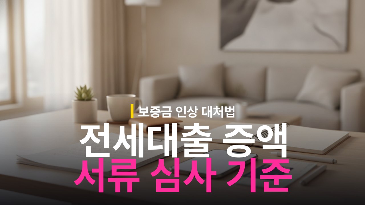 전세대출 증액 연장 신청 방법과 준비 서류 기준