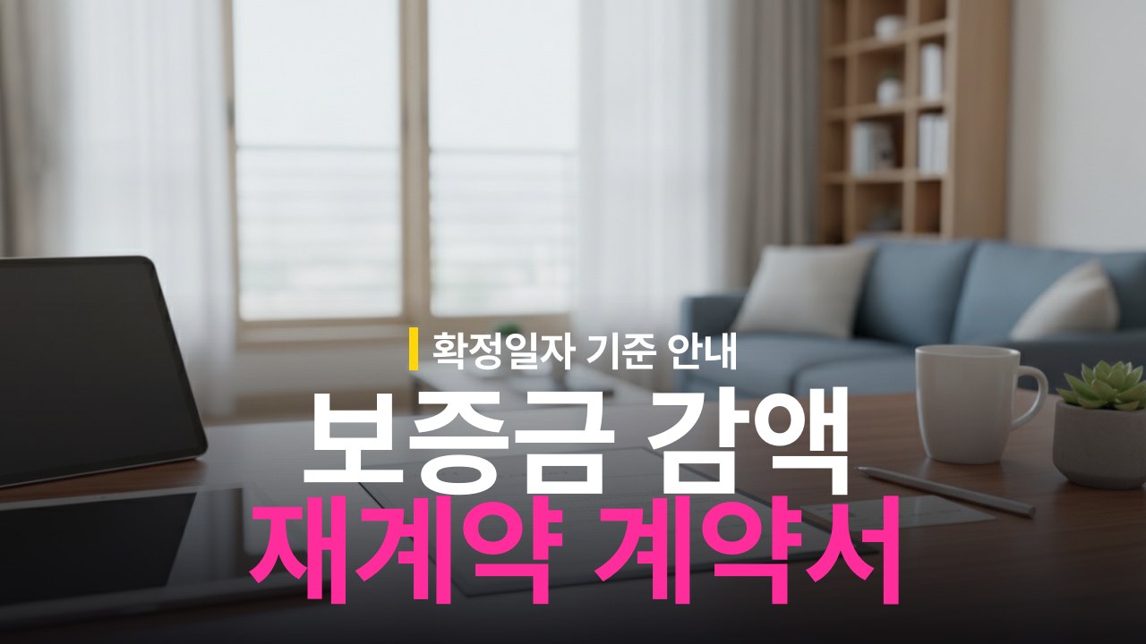 전월세 보증금 감액 재계약 계약서 작성과 확정일자 기준