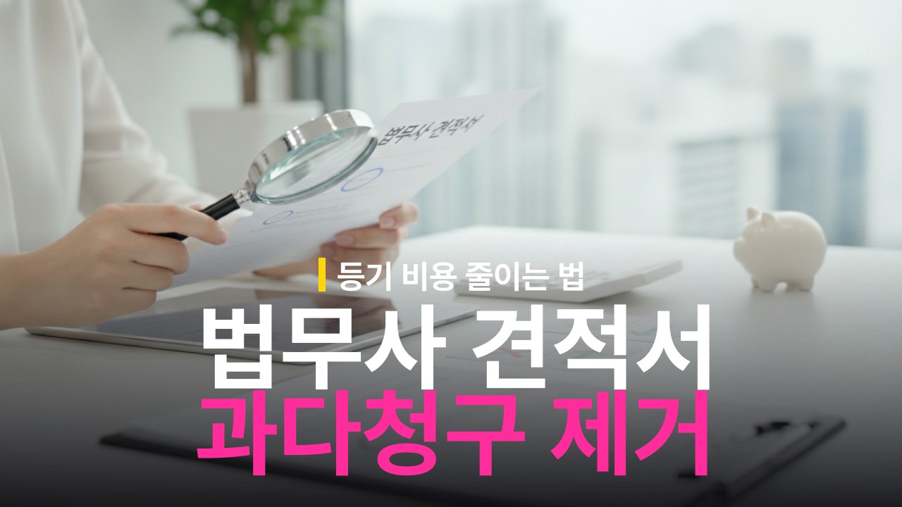 법무사 견적서 과다청구 항목 확인과 비용 제거 방법
