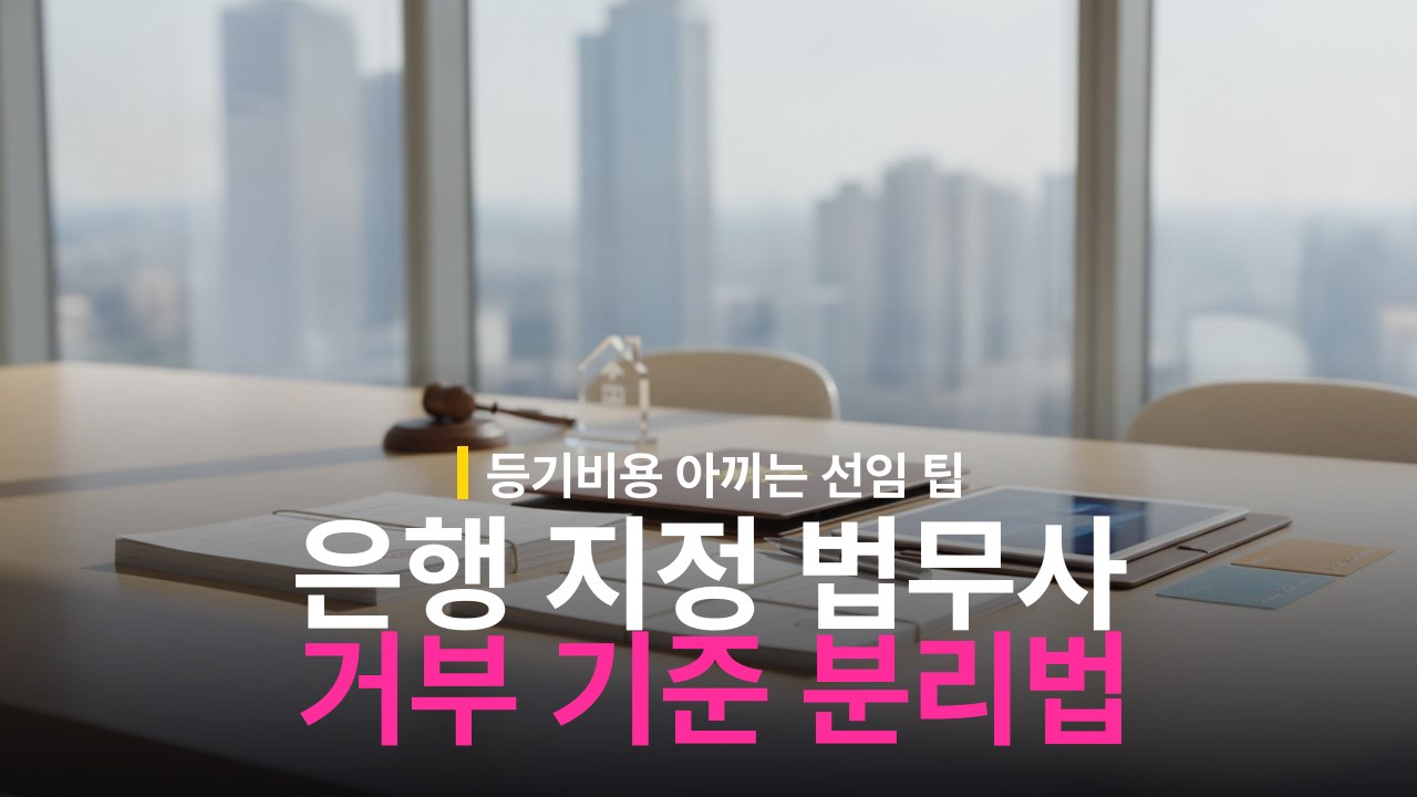 은행 지정 법무사 거부 기준과 이전등기 분리 선임 방법