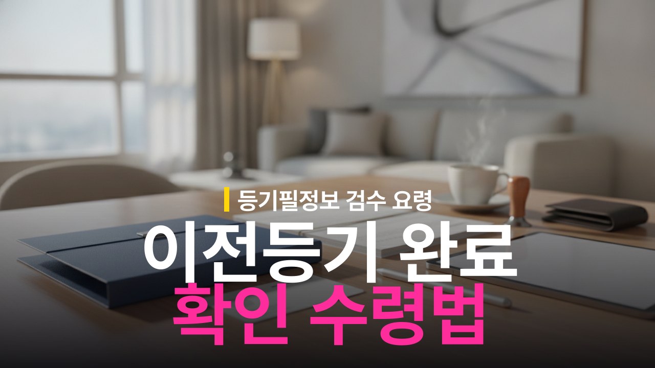 아파트 소유권 이전등기 완료 확인과 등기필정보 수령 방법