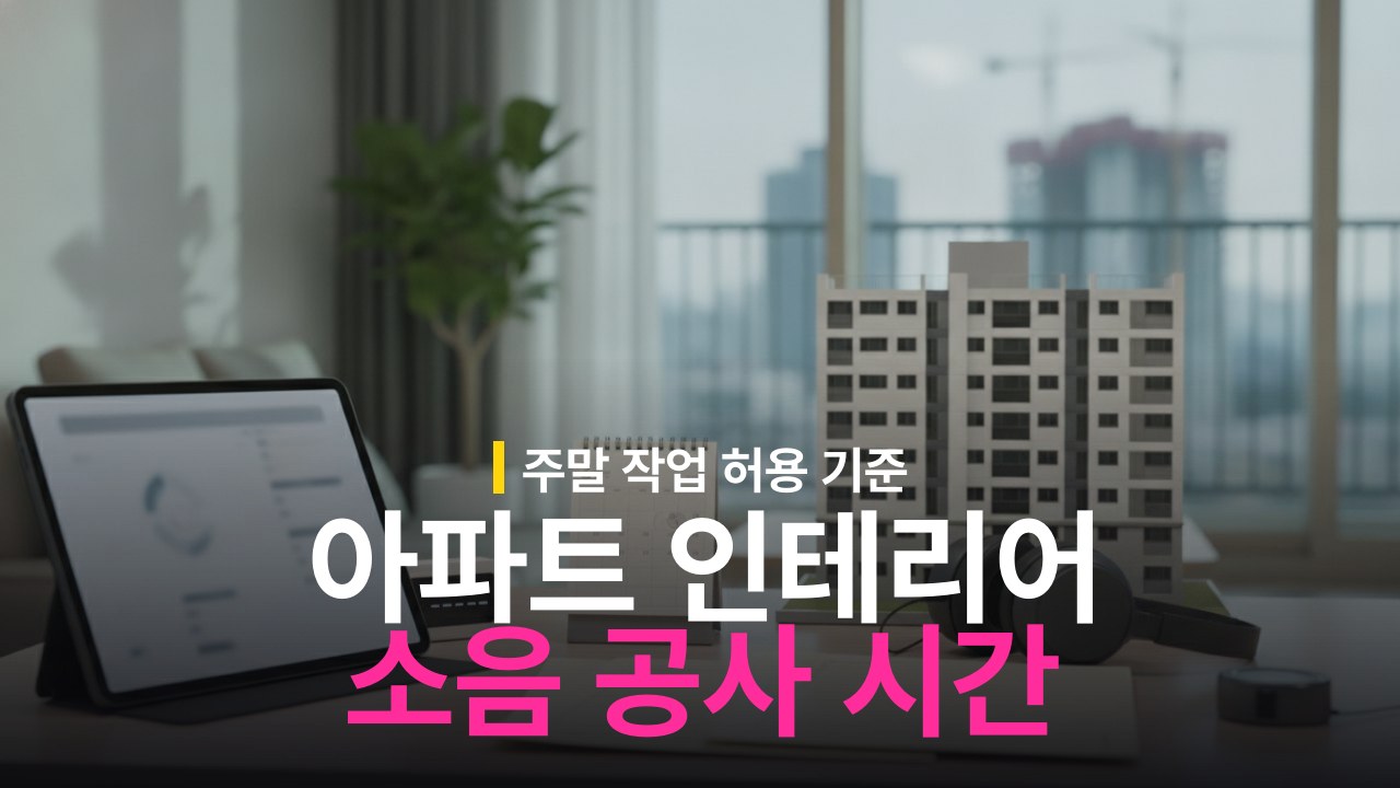 아파트 인테리어 공사 소음 허용 시간과 주말 작업 기준