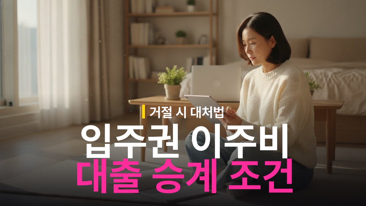 조합원 입주권 이주비 대출 승계 조건과 거절 시 해결 방법