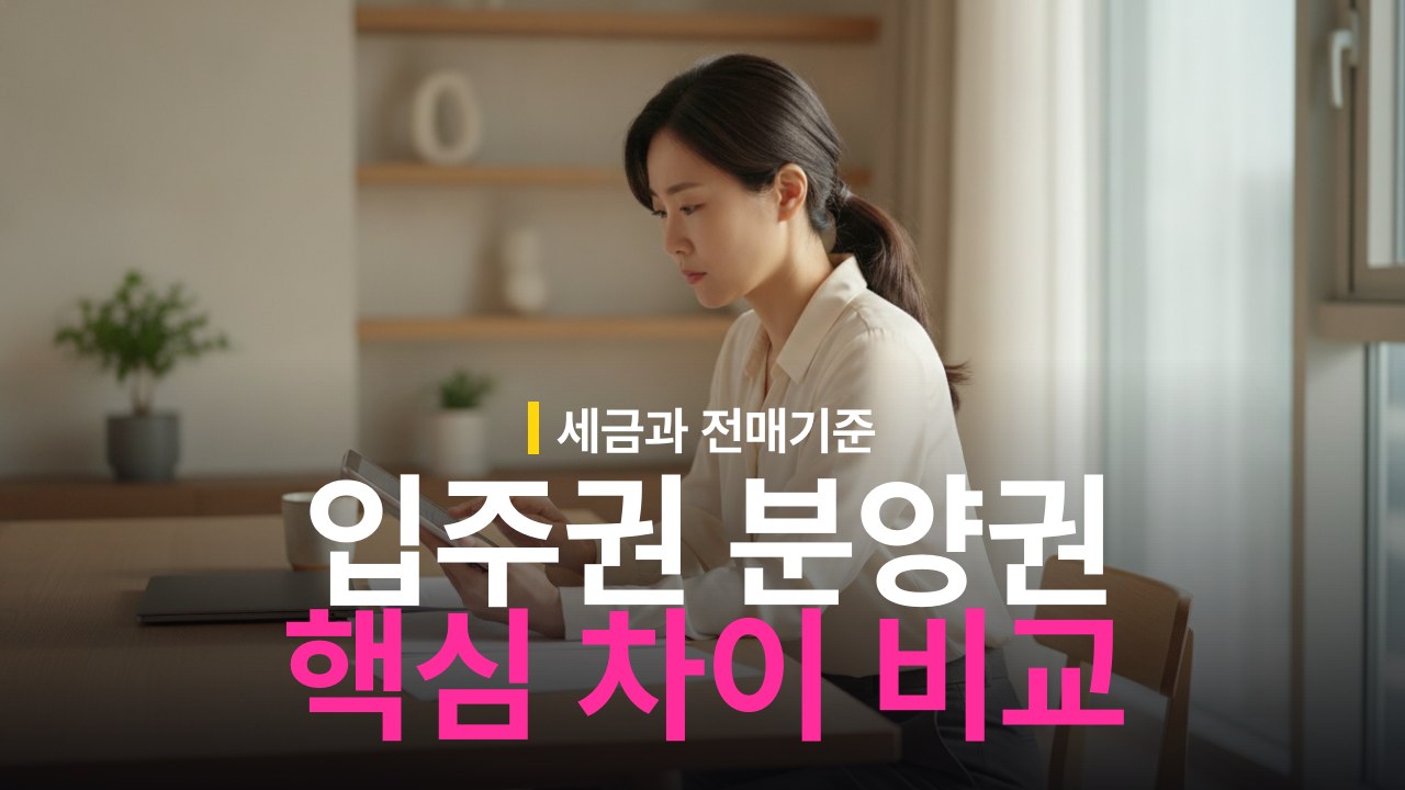 입주권 vs 분양권 차이 세금과 전매 제한 비교 기준